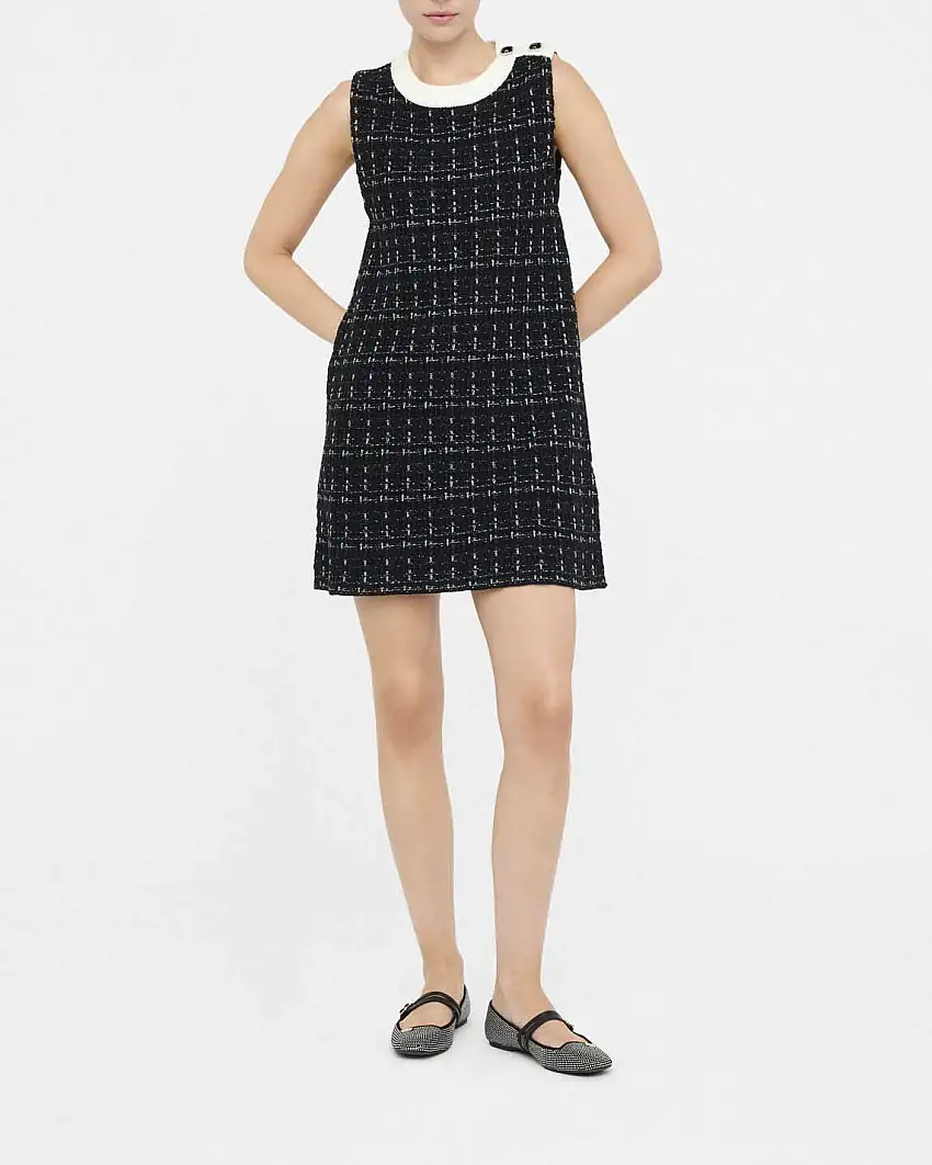 Abito corto Liu Jo Jeans nero in maglia con dettagli lurex