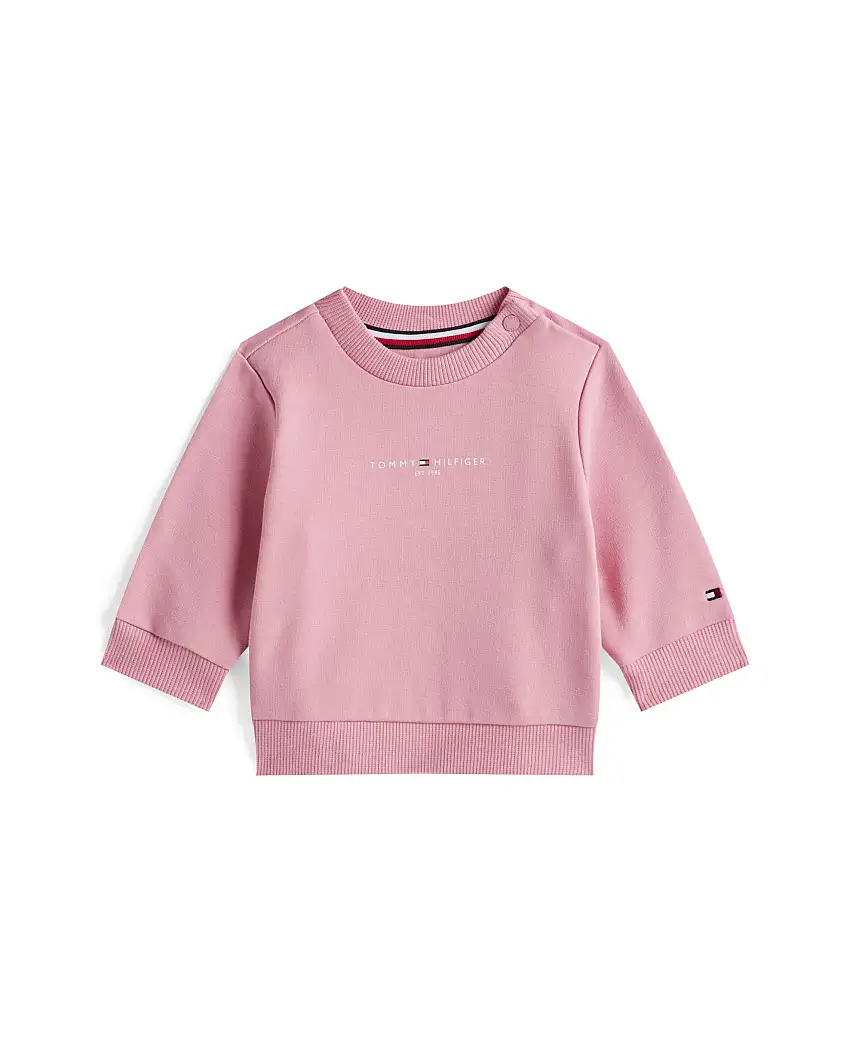 Felpa Tommy Hilfiger rosa in cotone stretch