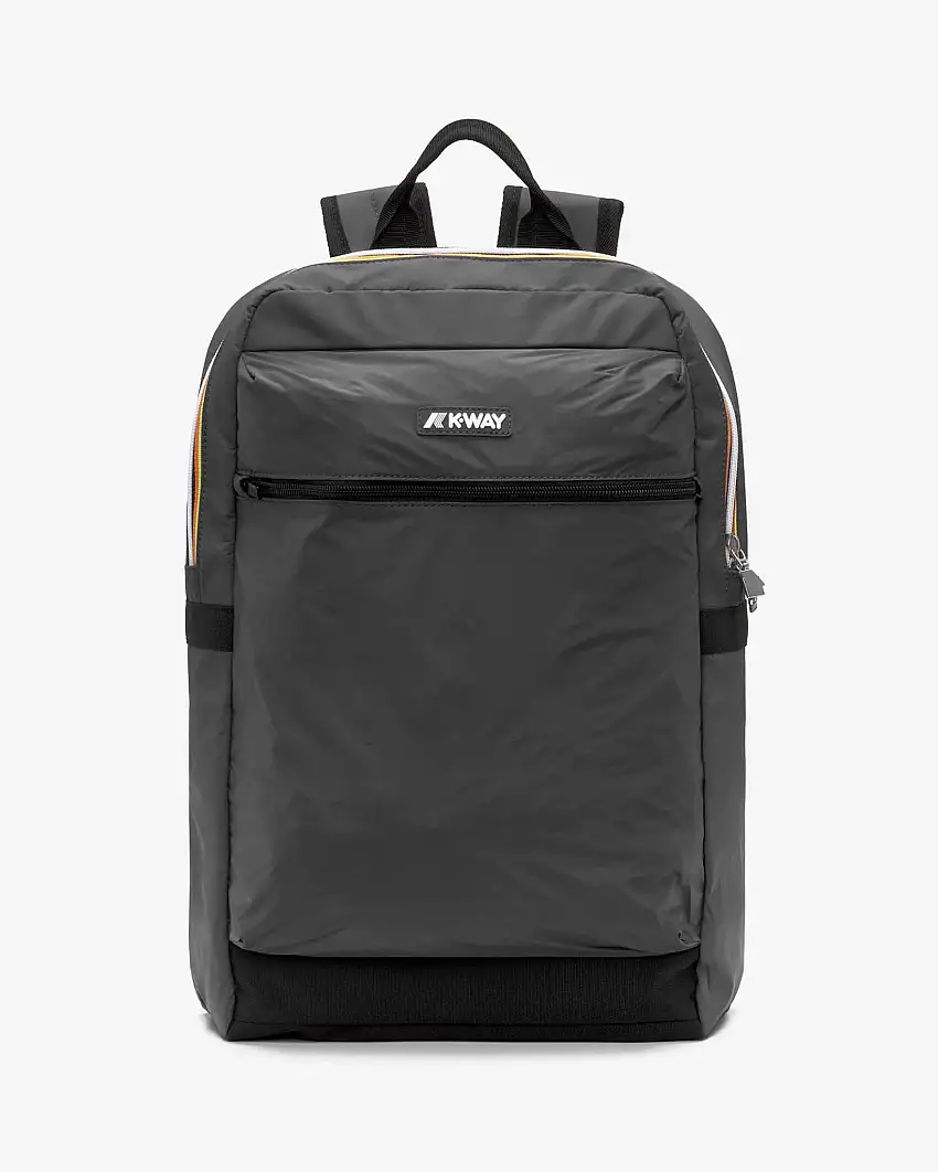 Zainetto K-way Laon grigio antracite in nylon con tasca esterna