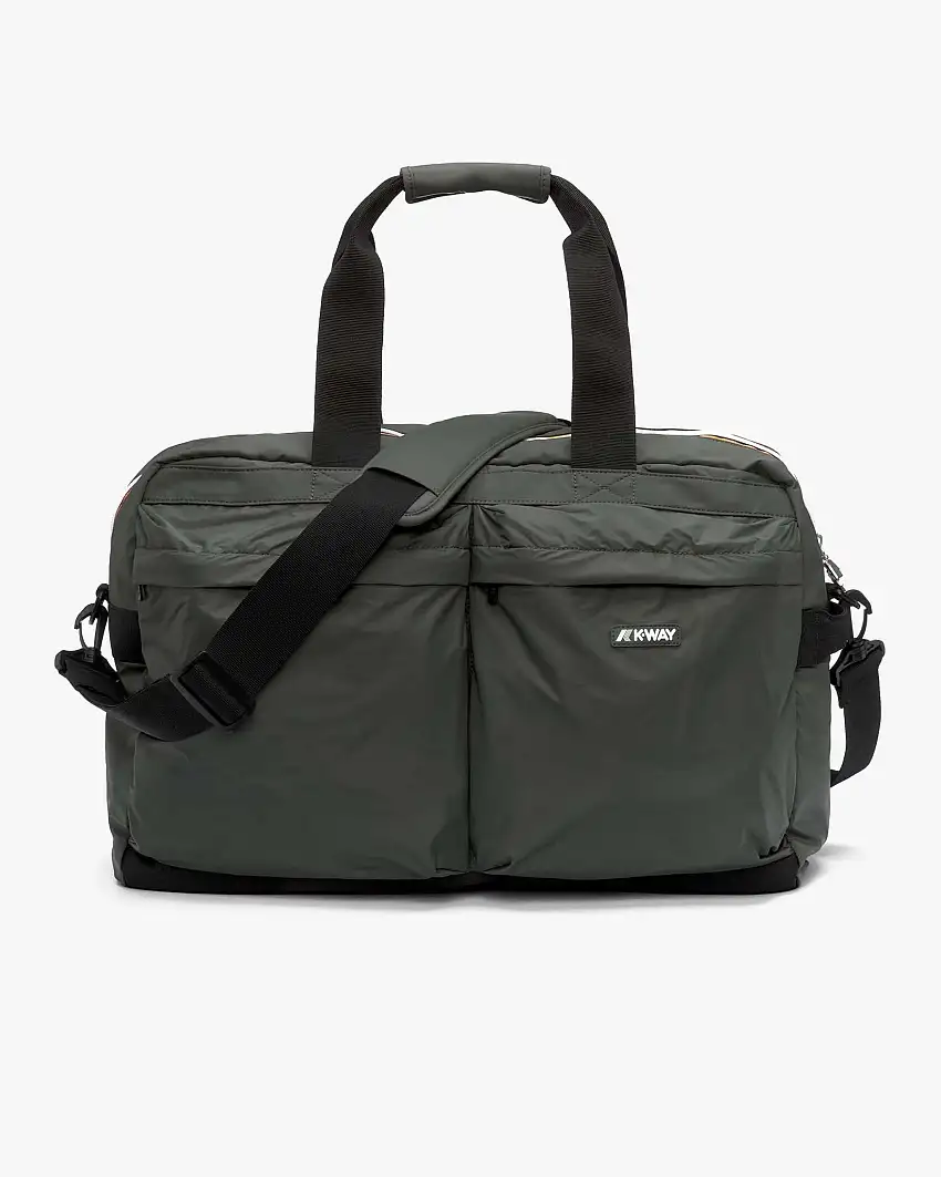 Borsone weekend K-way Ardelu verde militare in nylon ripstop leggero