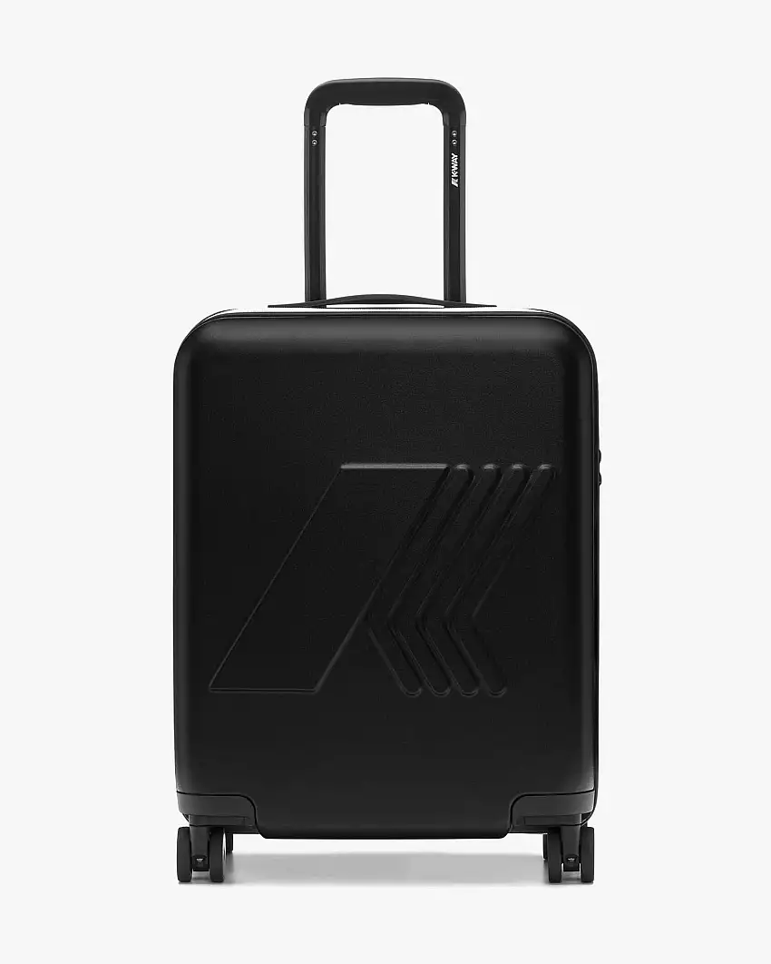 Trolley K-way Eudoxie nero con logo impresso