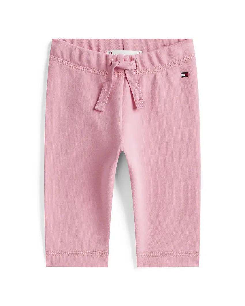 Pantalone Tommy Hilfiger rosa in cotone stretch