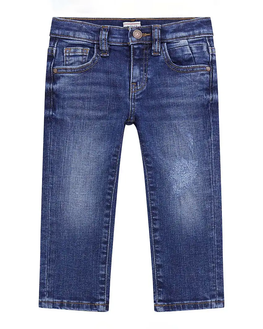 Jeans Guess regular fit in cotone stretch lavaggio scuro stone washed con baffature