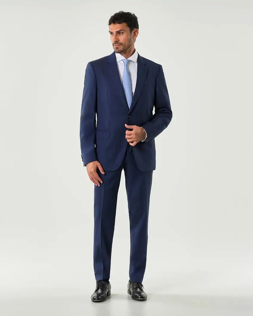 Abito Huge Boss blu in tela di pura lana