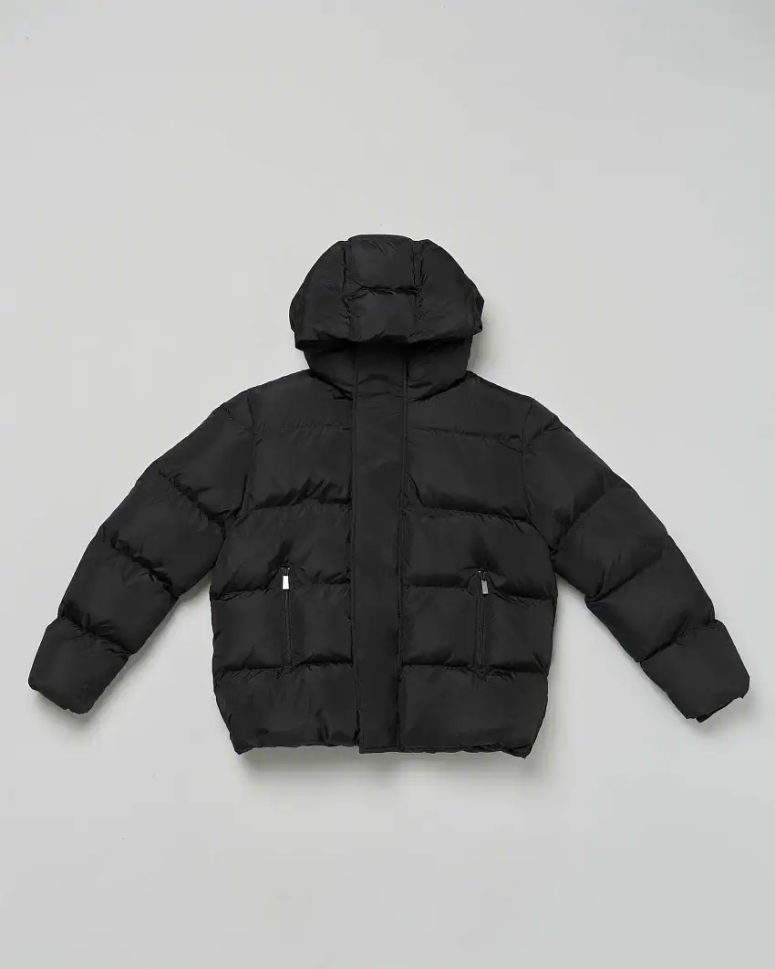 Piumino Dsquared2 nero in nylon opaco con cappuccio