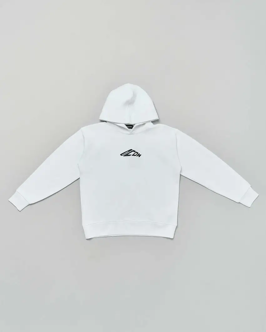 Felpa Dsquared2 bianca con cappuccio e mini logo icon