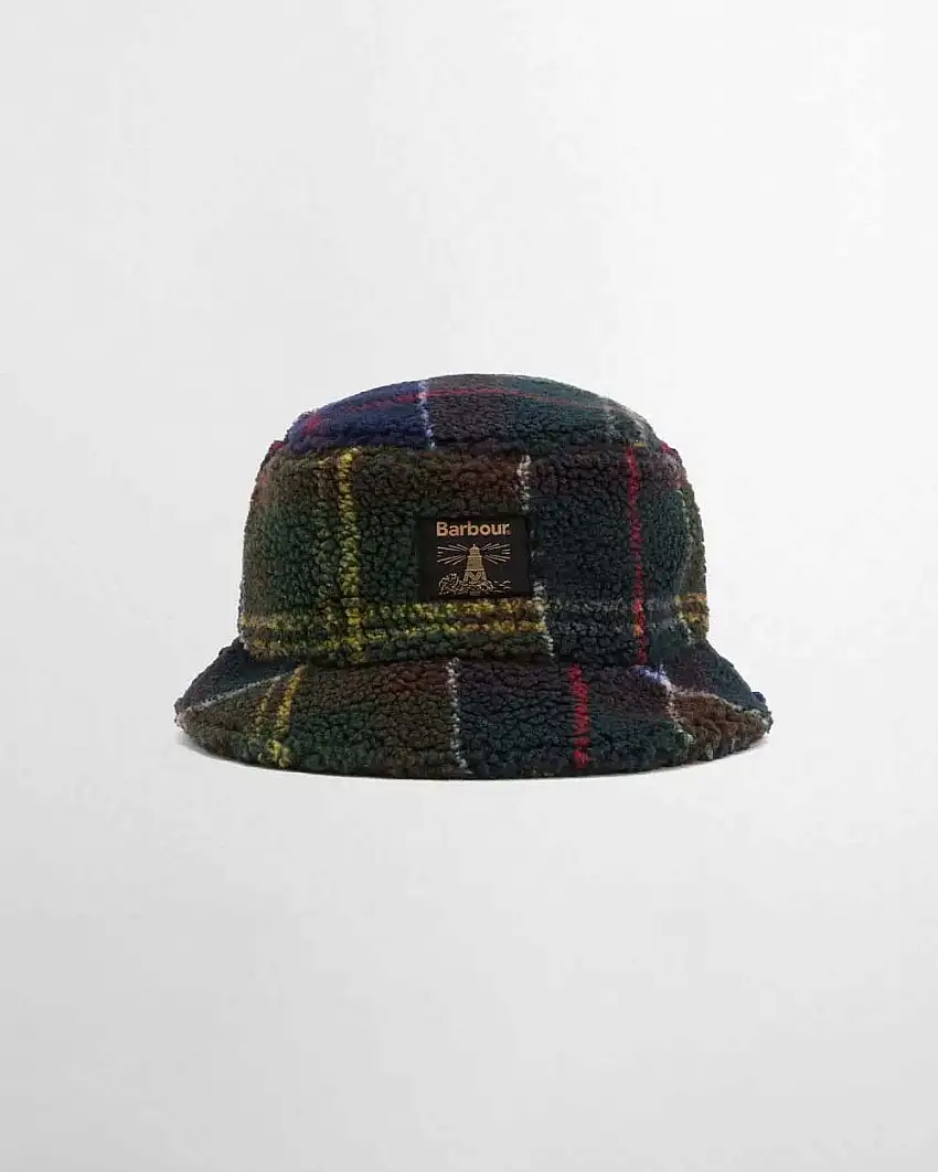 Berretto a pescatore Barbour in pile orsetto tartan check