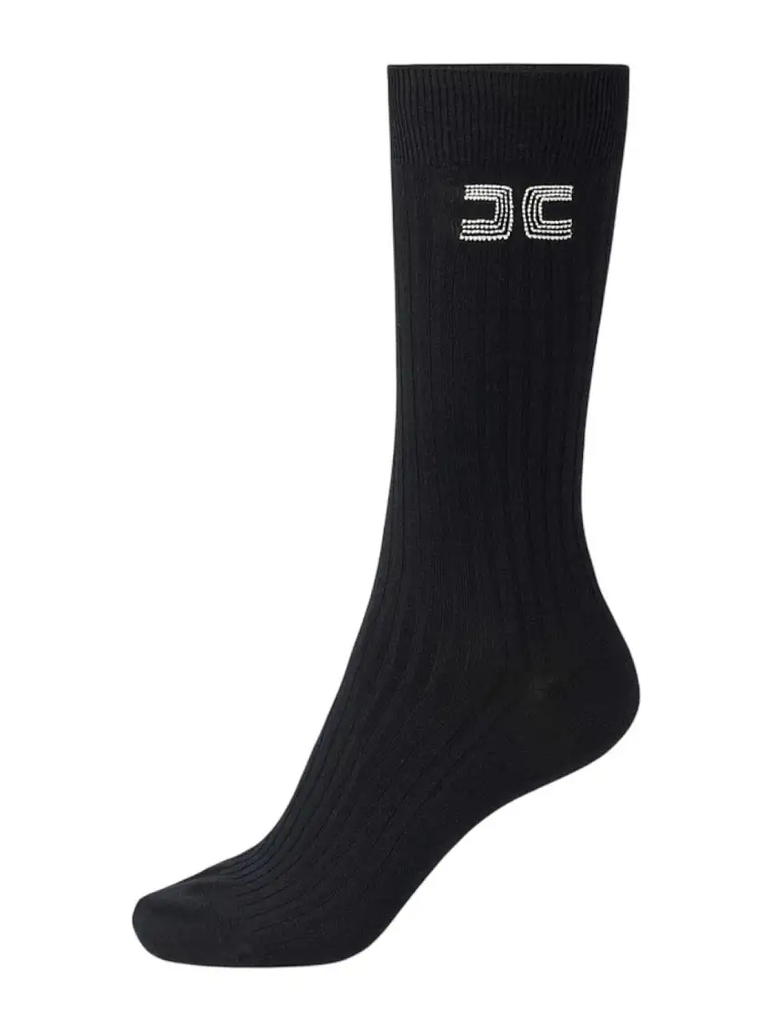 ELISABETTA FRANCHI Women's Socks CZ01A56E2 EF3 BLACK/MILK