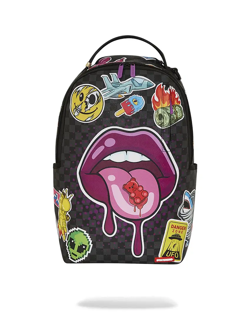 SPRAYGROUND Men's Backpack LIPS SMACK DOWN DLXSV BACKPACK 910B7581NSZ Black