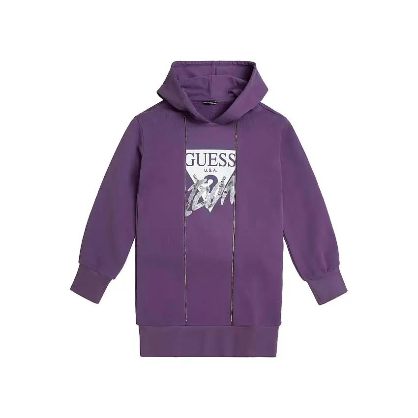 Abito bambina in felpa attiva con cappuccio Guess