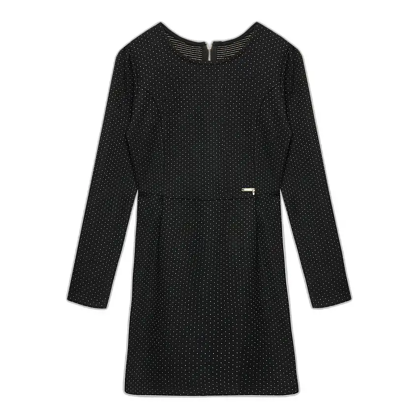 Abito bambina a maniche lunghe in maglia lurex jacquard Guess