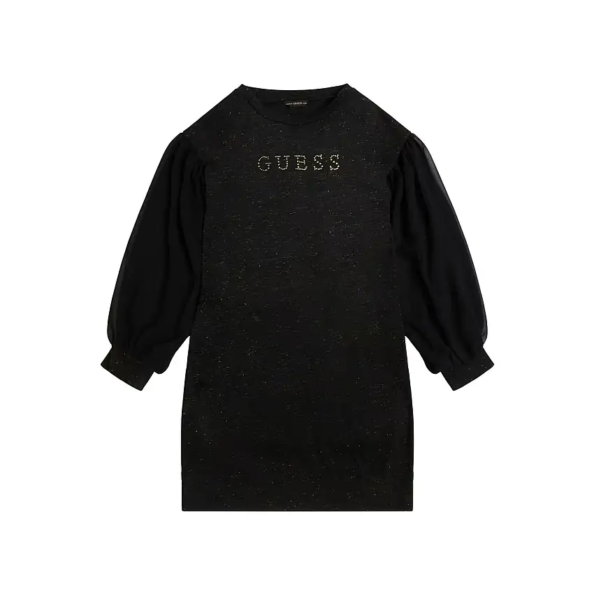 Abito da bambina in chiffon a maniche lunghe Guess