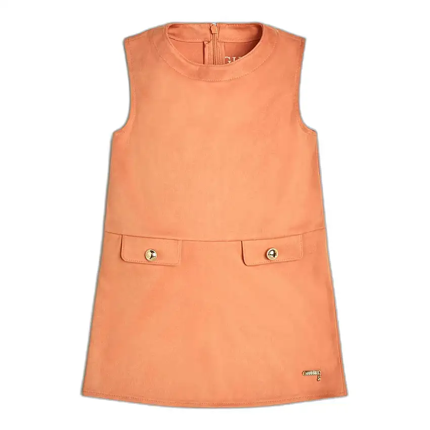 Abito senza maniche in ecopelle scamosciata per bambina Guess