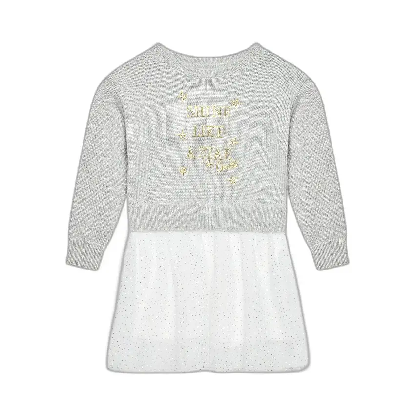 Abito a maniche lunghe con gonna in maglia per bambina Guess Scuba