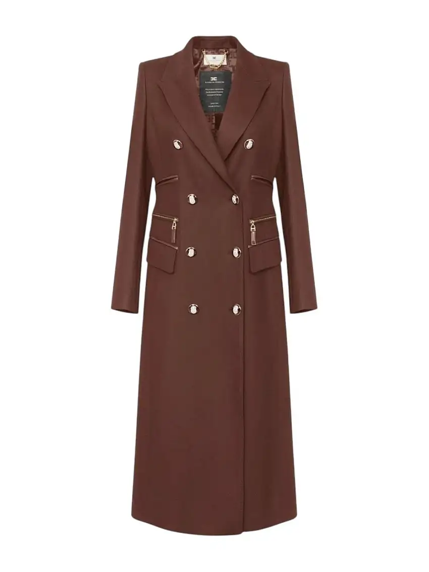 ELISABETTA FRANCHI Women's Coat CP01056E2 EA3 COFFEE