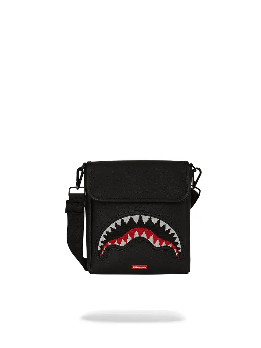 SPRAYGROUND Men's FLY KNIT MOUTH MESSENGER SLING 910B8026NSZ Black