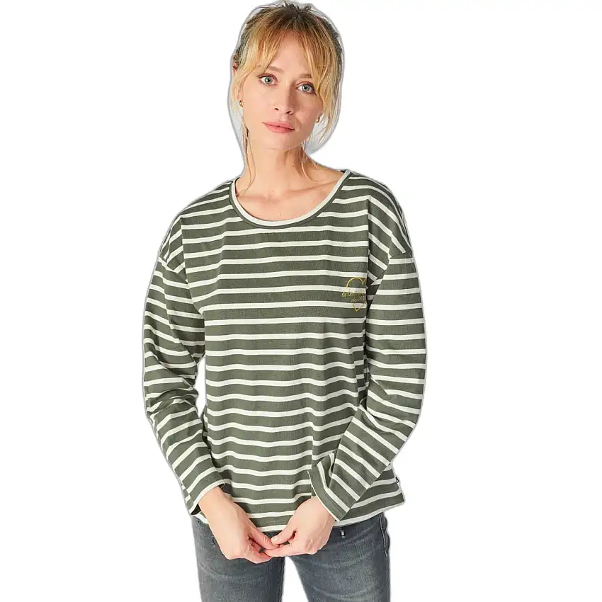 T-shirt donna a maniche lunghe a righe Le Temps des cerises Gatsby