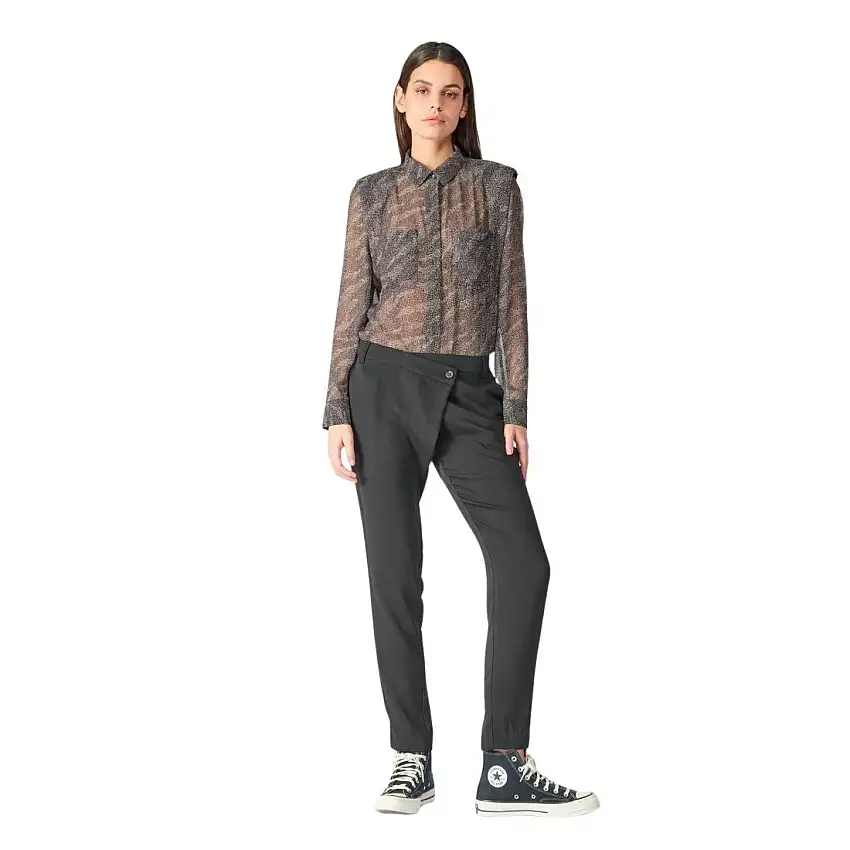 Pantaloni chino da donna con chiusura asimmetrica Le Temps des cerises Zefira