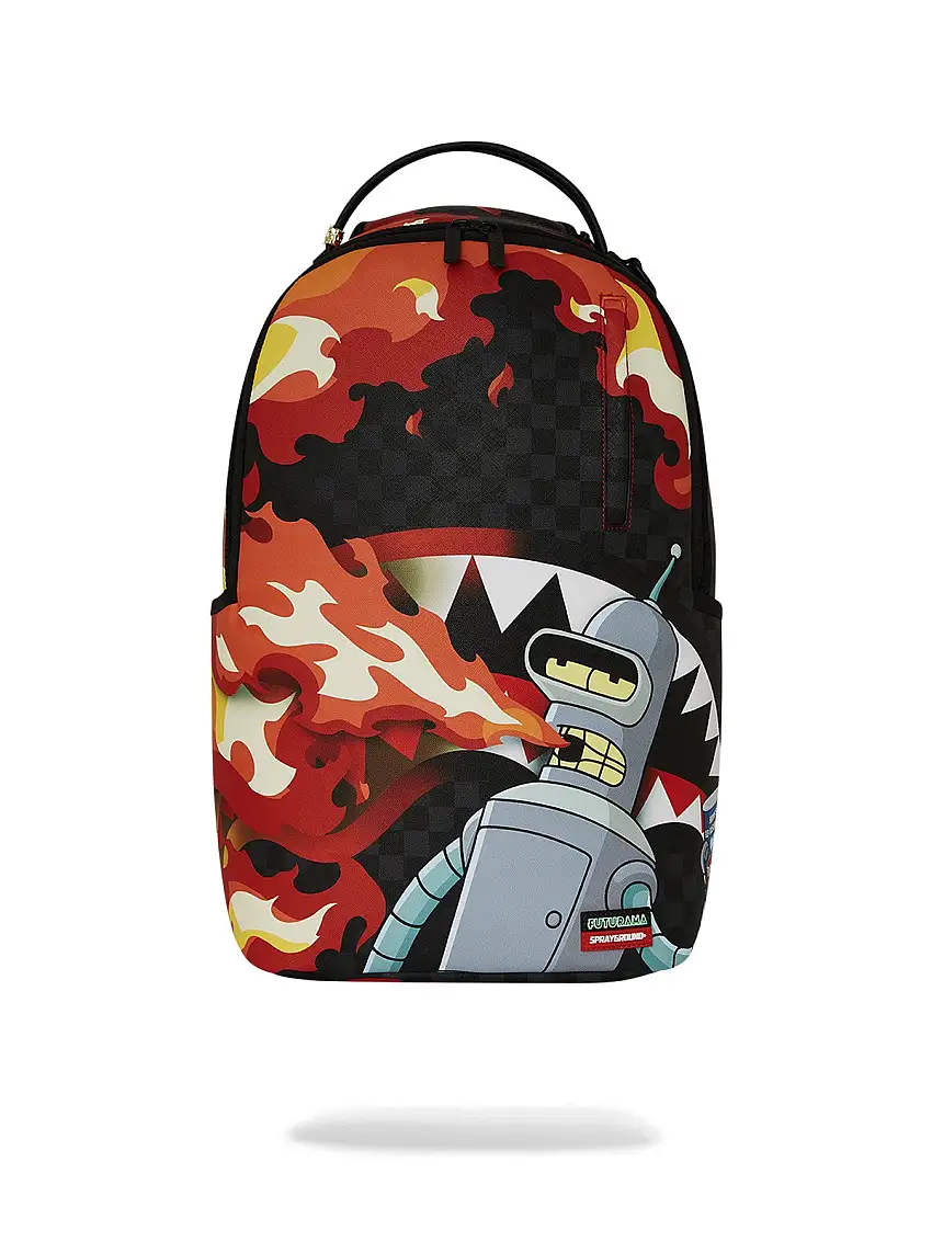 SPRAYGROUND Men's Backpack BENDER FIRE DRAMA DLXV BACKPACK 910B7795NSZ Black