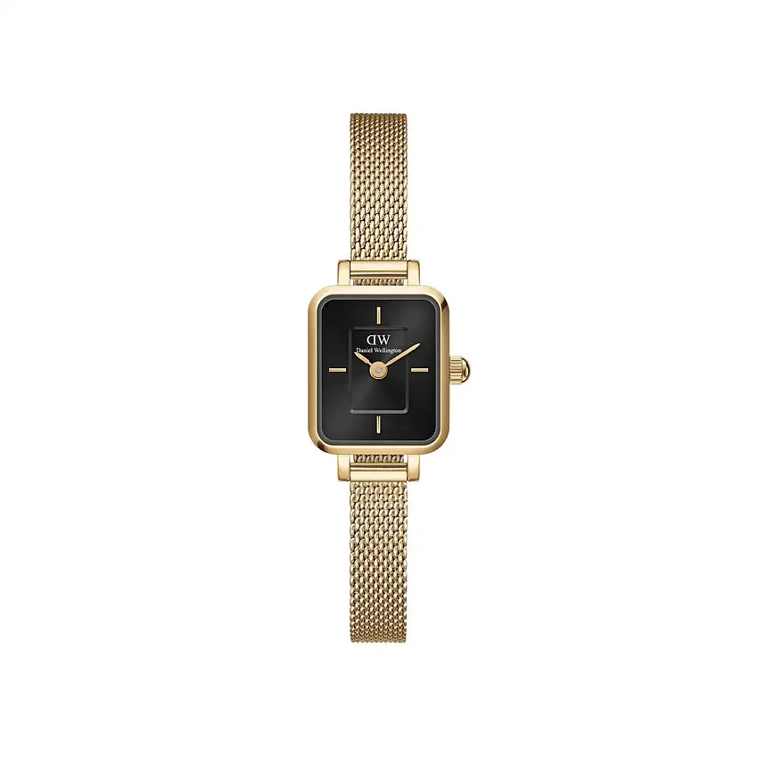 Daniel Wellington Quadro Mini Evergold Onyx Women's Watch - DW00100652