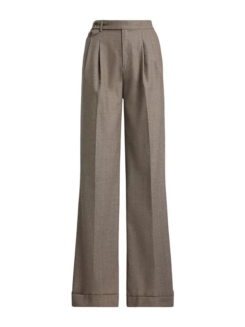 LAUREN RALPH LAUREN Pantalone Donna WILVA-FULL LENGTH-PLEATED 200979826 001 TAUPE/GREY MULTI