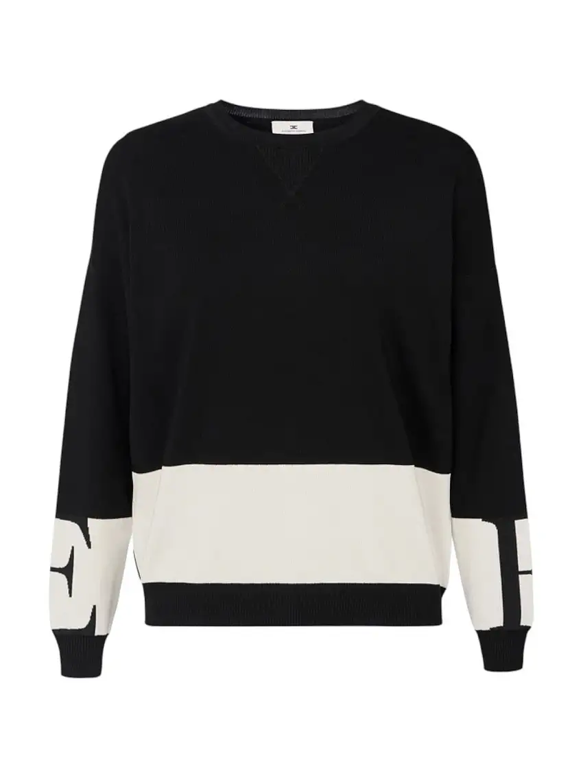 ELISABETTA FRANCHI Women's Sweater MK01S56E2 EF3 BLACK/MILK